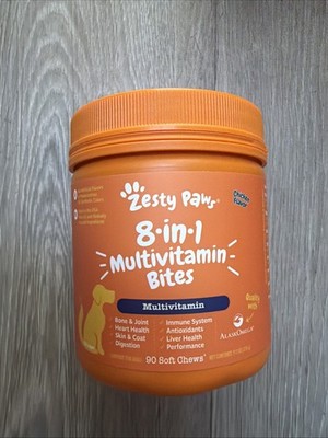 Zesty Paws 8-in-1 Multivitamin Bites for Dogs Chicken Flavor 90 Soft Chews 2027