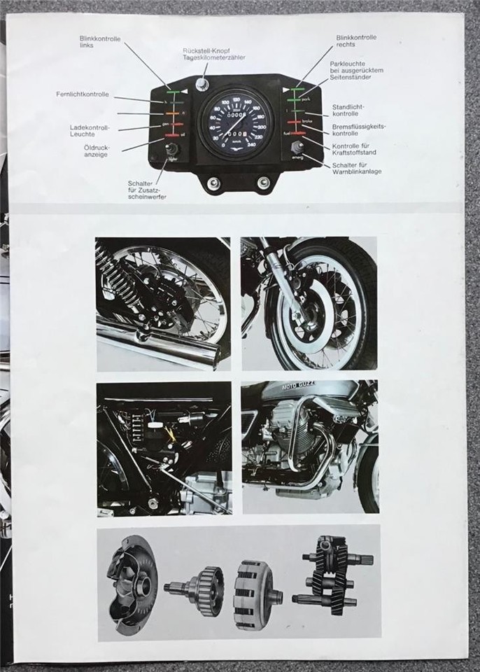 MOTO GUZZI V1000 I-CONVERT Motorcycle Sales Brochure c1979 German Text ...
