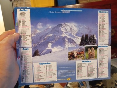 Kalender Almanach LA POSTE 2024, Mont Blanc Winter und Sommer - J. Cartier Bresson
