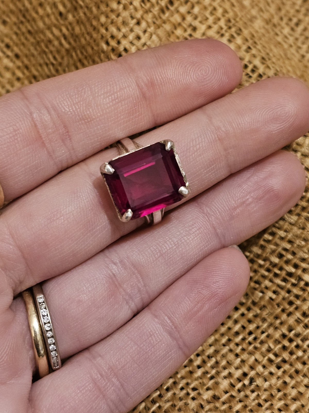 Huge Emerald Cut Sim Red Lab Created Ruby with So… - image 2
