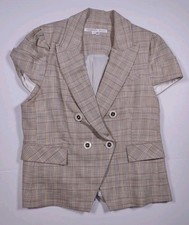 Veronica Beard Double Breasted Janae Khaki Wool Blend Vest MIU Sz 12 Retail 595