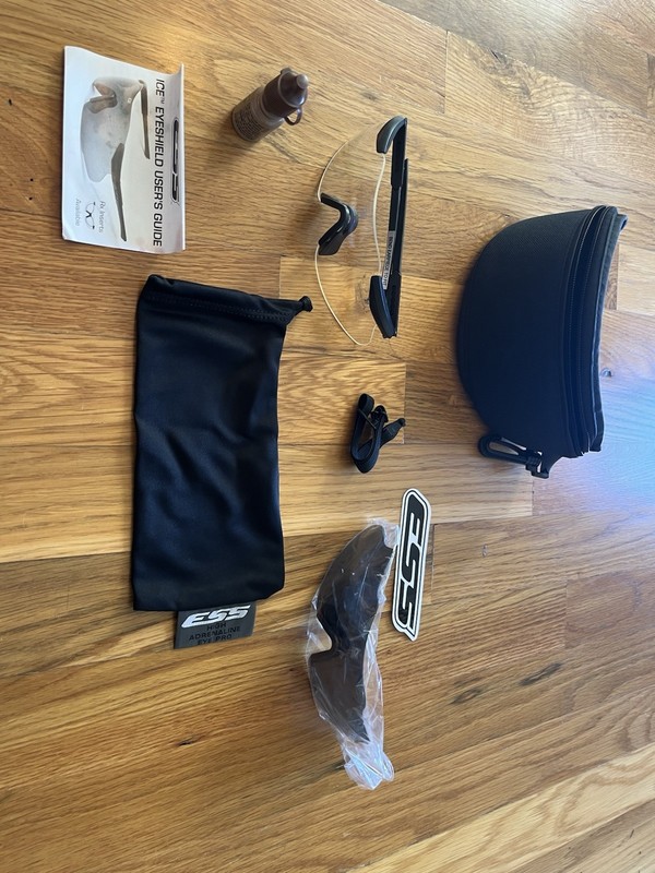 ESS ICE Eyeshield Ballistic Safety Glasses Clear & Smoke w/ Case - Military Kit