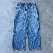 Vintage Y2K Carhartt denim THRASHED double knee work wear carpenter pants