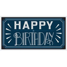 Happy Birthday Man Giant Plastic Banner 65" x 33.5" Party Supplies Decorations