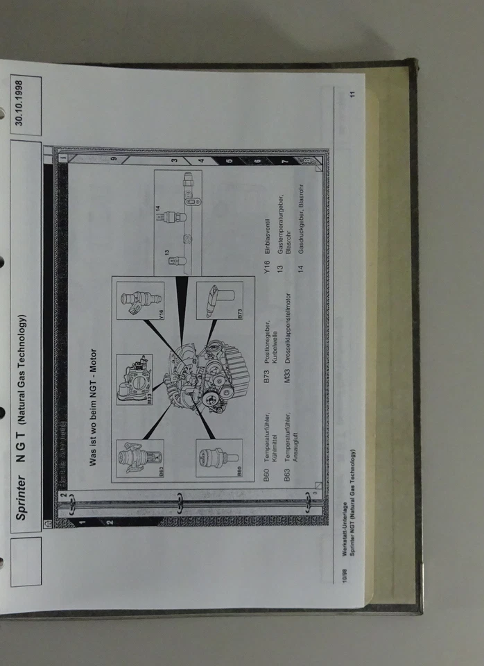 Schulungsunterlage Mercedes-Benz Sprinter NGT Erdgas CNG Stand 1998 - Bild 4 von 4