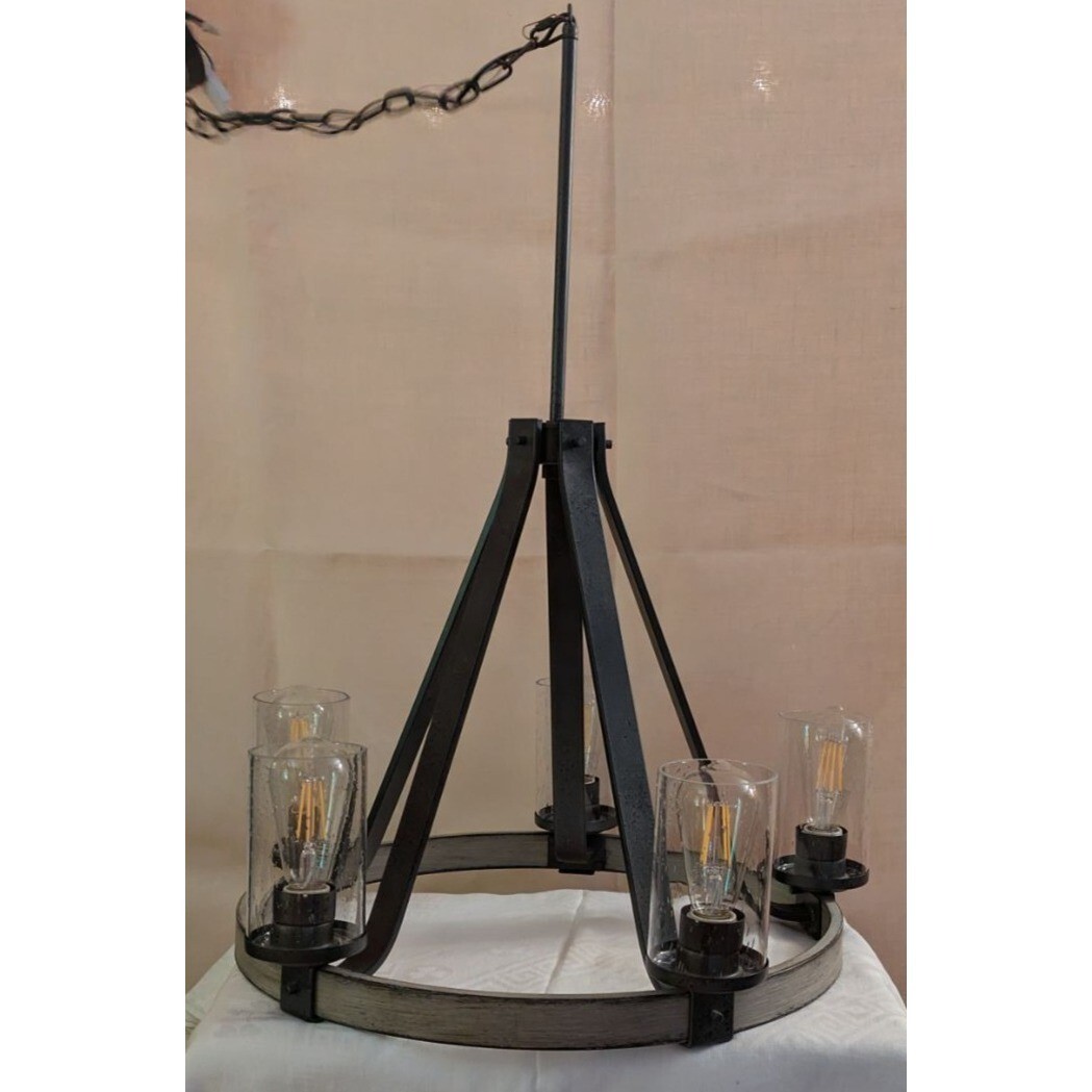 Kichler Barrington 5Light Chandelier, Anvil Iron and Distressed Antique Grey eBay