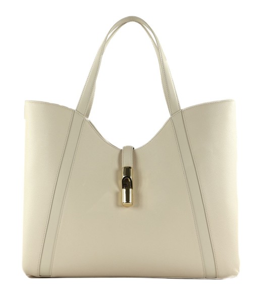 Furla Goccia Hobo Xl Shopper Schultertasche Tasche Panna Creme Neu-image