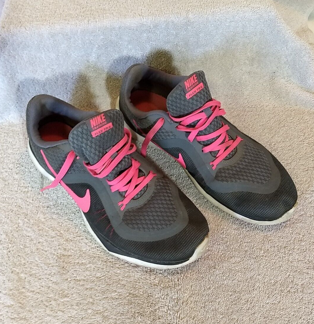 Nike Womens Preowned Flex TR Gray/Pink Training Shoes, Size: #JJ24+8