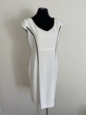 Perri Cutten White & Black Vintage Style Shift Dress - Size 12