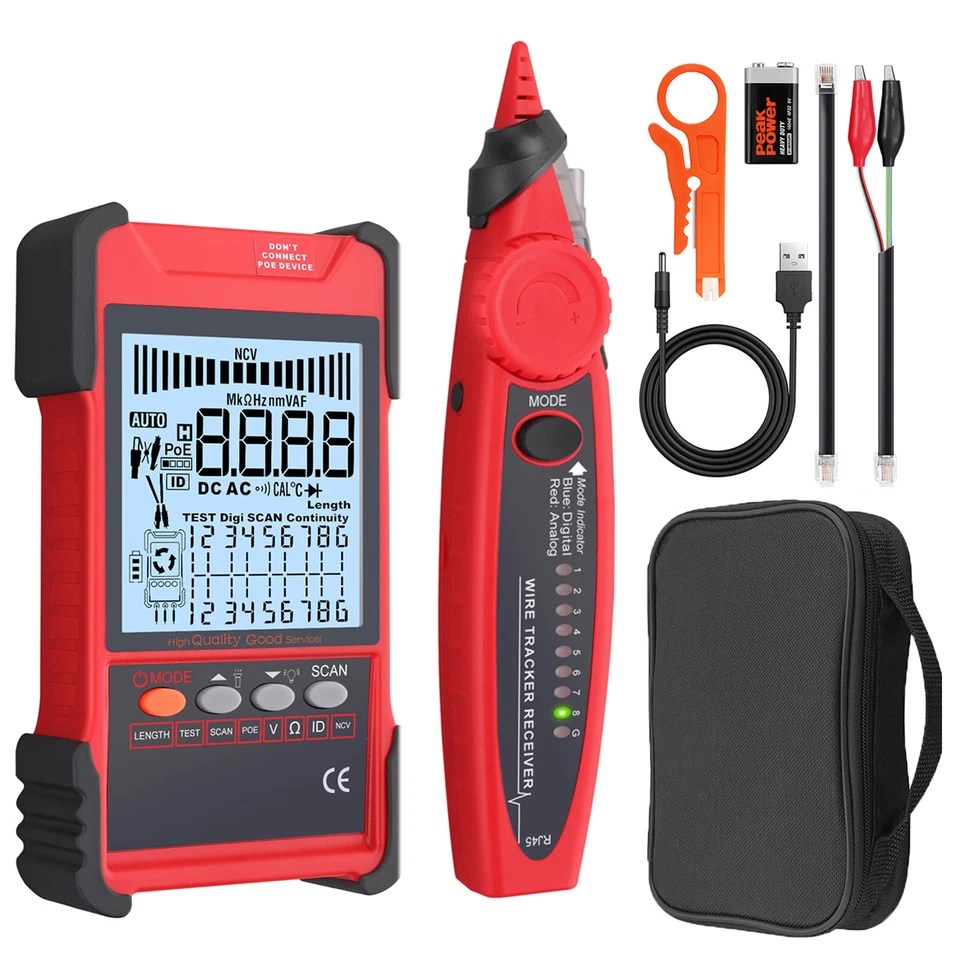 Kabeltester Wire Tracker PoE NCV Kabelfinder Netzwerktester Leitungssucher CAT5