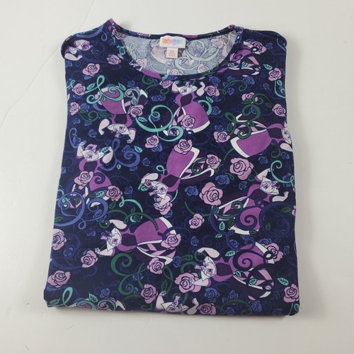 Camicia donna LuLaRoe Alice In Wonderland Queen Of Hearts IRMA T-shirt xs
