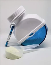 Portable Protein Powder Supplement Storage Funnel Container 120CC White/Blue