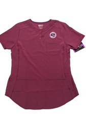 Scrubstar Women's Supreme Stretch V-Neck Placket Scrub Top Heather Wine Small.