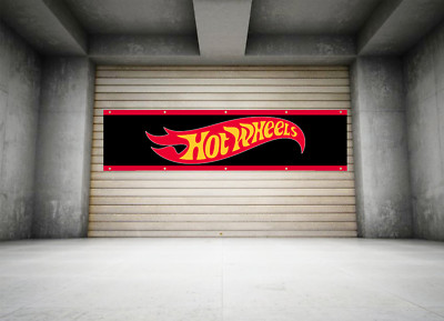 Hot Wheels Logo Banner 2X8 Ft Kids Playroom Matchbox Garage Wall Decor 2023 NEW