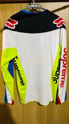 希少品　supreme × Fox Racing Moto Jersey NEW Supreme Fox Racing Moto Jersey Top White Red SS18 Size