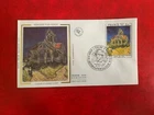 FRANCE 1979 FDC SILK ART VINCENT VAN GOGH CHURCH AT AUVERS ON OISE