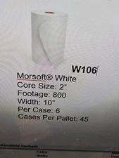 Morcon Hardwound Roll Towels 1-Ply 10 x 800 ft White 6/CT W106