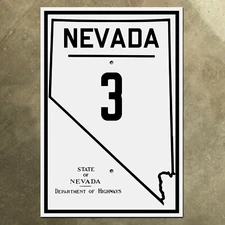 Nevada state route 3 highway marker road sign Reno Carson City Midland Trail