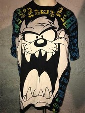 VTG 90S TAZ TAZMANIAN DEVIL LOONEY TUNES ALL OVER PRINT WARNER BROTHERS SHIRT