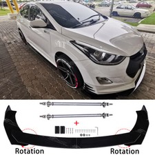 For Hyundai i30 i20 i10 Front Bumper Spoiler Lip Splitter + Silver Strut Rods