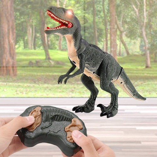 Remote Control Walking Dinosaur Toy - Realistic Roaring, Lights & Sounds - Picture 3 of 7