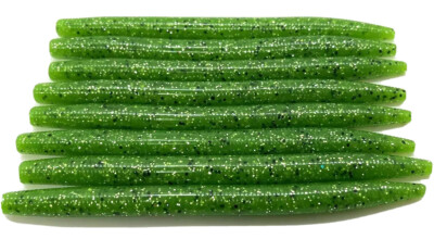 12-Pack 5'' Senko Style Soft Plastic Bass Fishing Lures Watermelon Silver Flash