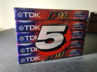 TDK Cassette Tapes D90 High Output New Blank Audio Lot of 5