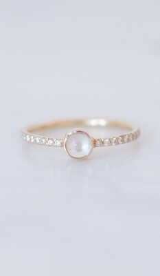 Mociun Moonstone Diamond Ring