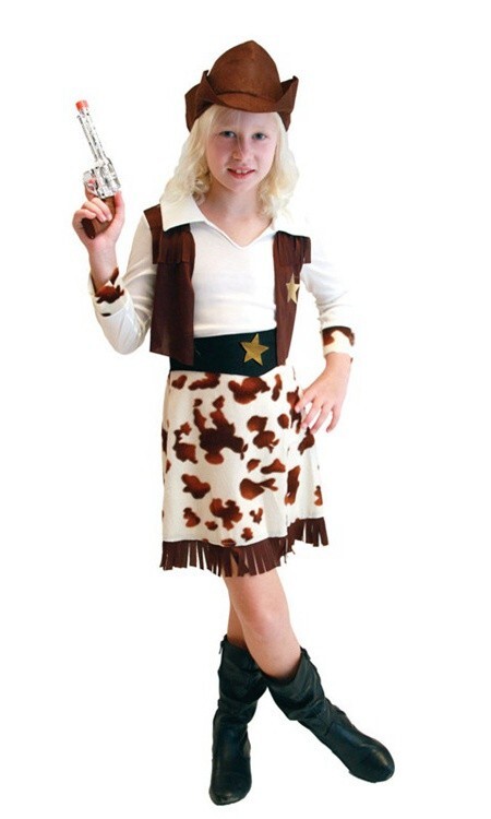 Disfraz de vaquera para niños Texas Rodeo Salvaje Oeste Occidental Niñas Vestido elegante