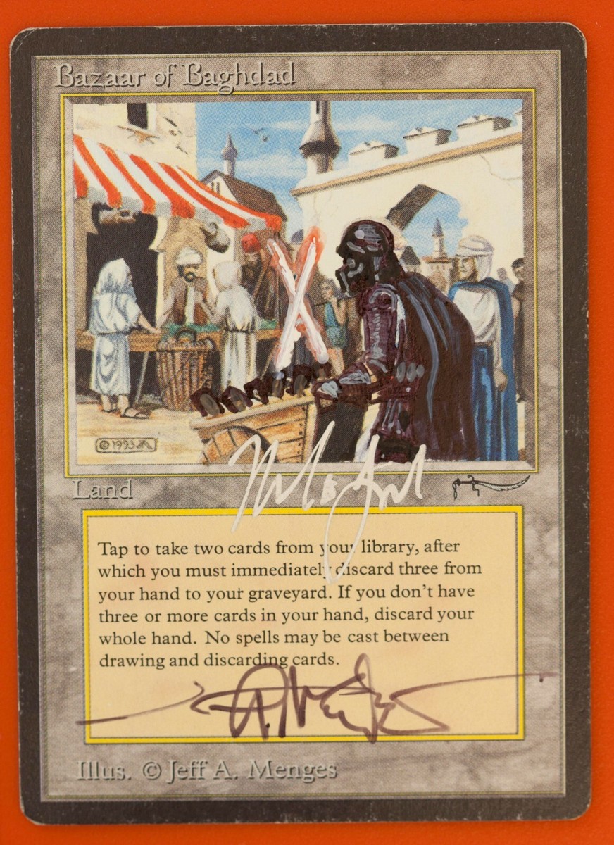 Bazaar of Baghdad Signed Altered ② MTG Magic the Gathering - BAZAAR OF BAGHDAD - Altered DOUBLE