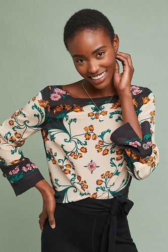 New Anthropologie Florence Silk Top by 