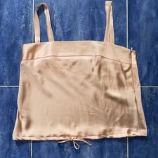 Campaign Y2K Vintage Baby Tee Crop Tank Top Peach Silk Drawstring Waist S P NWOT