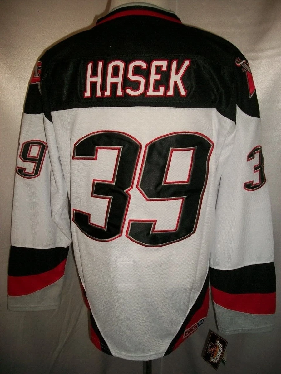 Dominik Hasek Buffalo Sabres White 1996-2006 Throwback CCM NHL Jersey