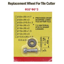 Tile Cutter Wheel 16mm Replacement Wheel With Nuts And Bolts