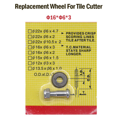 Tile Cutter Wheel 16mm Replacement Wheel With Nuts And Bolts | eBay UK