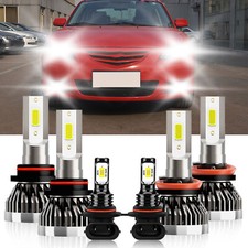 6x Led Headlight Bulbs Highlow Beam Fog Light Kit 6000k For Mazda 3 2010-2012