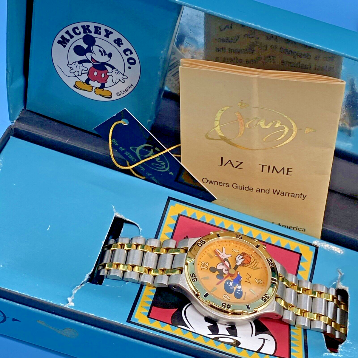 Mickey Mouse Watch by Seiko Jaz Disney Collectable Gold & Silver