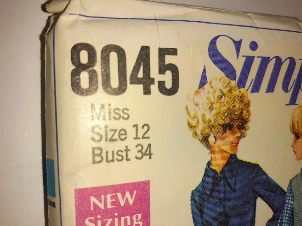 Simplicity 8045 Skirt Blouse Pants Vest Jacket Sewing Pattern Ladies 12 UC VTG - Image 3 of 4