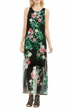 Women's Vince Camuto Havana Tropical Maxi Dress Size XS Black