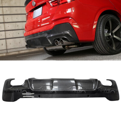 Carbon Fiber Rear Diffuser Bumper Lip For BMW X4 F26 3D Style M-Tech 2014UP