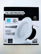 TorchStar 5-6” Led Retrofit Kit Dimmable Recessed Can Light