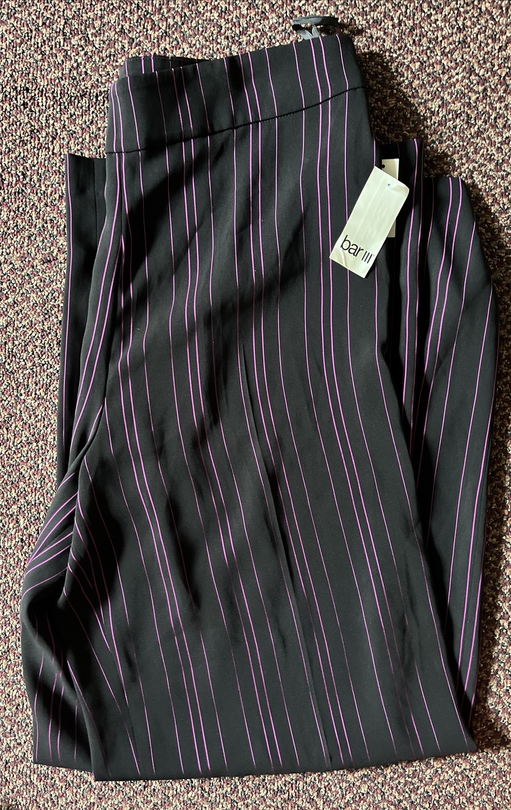 ALTRA Pantaloni neri a gambe larghe Bar III a righe taglia 14 nuovi con etichette