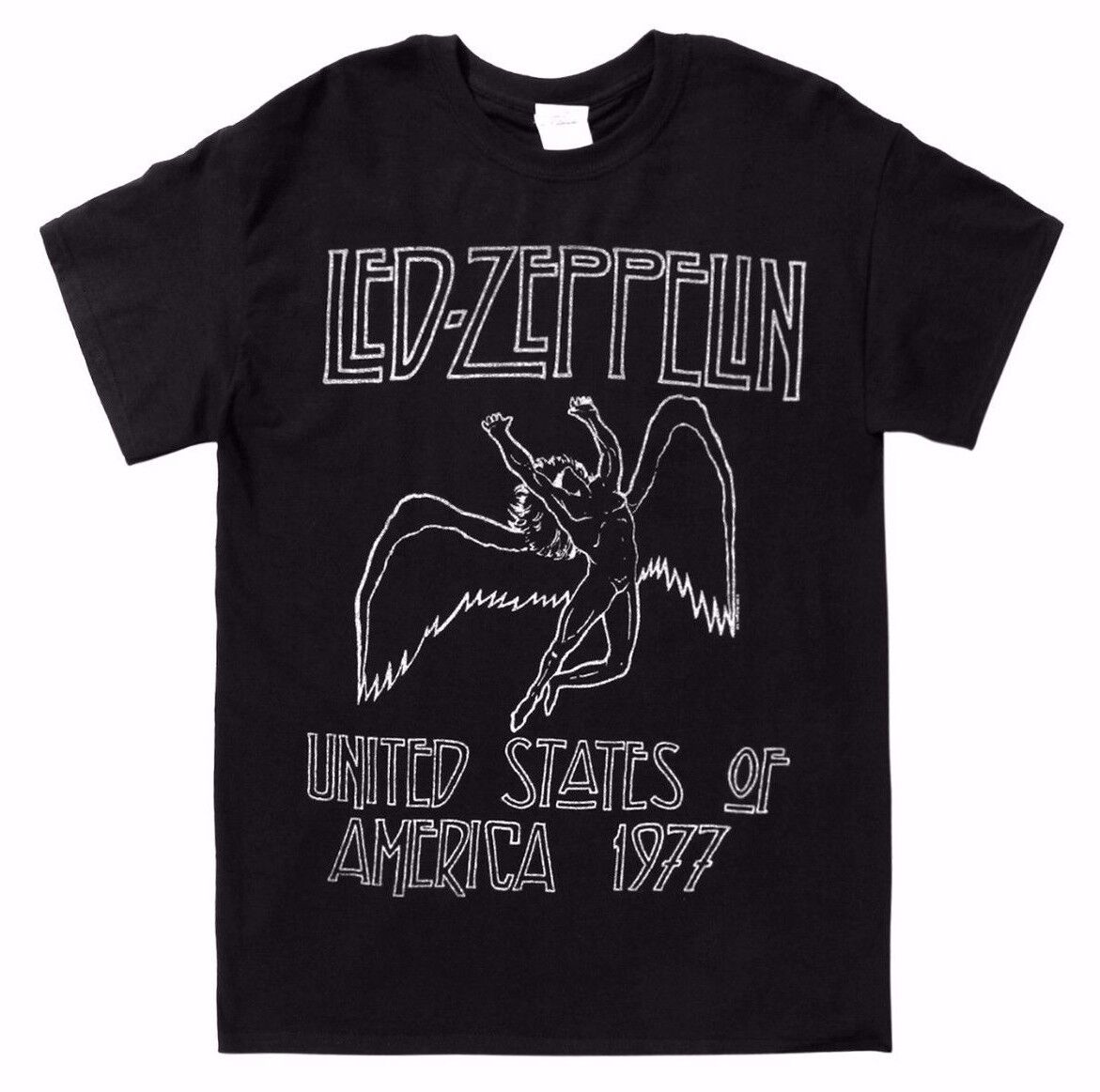 Led Zeppelin 1977 US TOUR ICARUS T-Shirt Black NWT 100 Led Zeppelin 1977 US TOUR ICARUS T-Shirt Black NWT 100