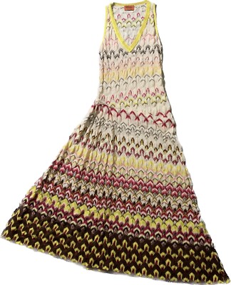 NWOT Missoni Multicolor Metallic Knit Drop Waist Midi Dress | eBay