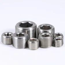 1/8" 1/4" 3/8" 1/2" 1" BSP Stainless Steel Internal Hex Male Blanking Plug Cap