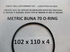 102mm ID x 110mm OD x 4mm thick O-ring. Buna-70. Quan 1.