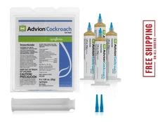 GENUINE Advion Roach Killer | 4 PACK | Cockroach Gel Bait Tubes + Plunger & Tips