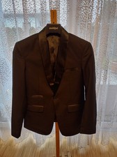 Slim Fit Satin Smoking mit Weste in Schwarz -Herrenanzug-Anzug-Bühne-Hochzeit