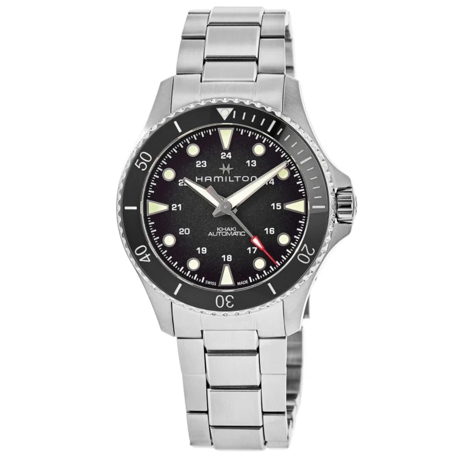 Nuevo reloj para hombre Hamilton caqui azul marino buceo automático esfera negra acero inoxidable H82515130