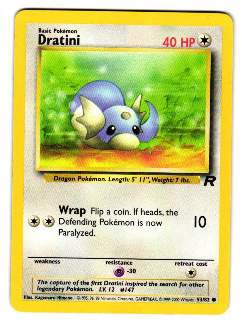 Dratini 53/82 Common Team Rocket Pokemon Unlimited Lightly Played